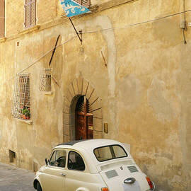 Vintage Italian Car Fiat 500 Urban Scene by Lisa-blue