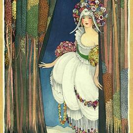 VOGUE アートフレーム 女性と花 Vintage Vogue Cover Of A Bride With Floral by George Wolfe Plank