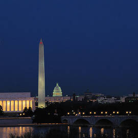 Washington Dc At Night by James P. Blair
