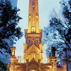 Water Tower At Night In Chicago by Medioimages/photodisc