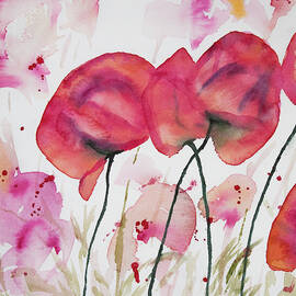 Watercolor - Poppy Portrait by Cascade Colors