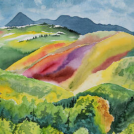 Watercolor - Wilson Mesa Landscape Impression by Cascade Colors