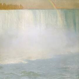 Waterfall And Rainbow At Niagara Falls by Albert Bierstadt