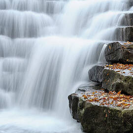 Waterfall Flowing Over Rock Stair by Catnap72