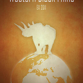 Western black rhinoceros by Moira Risen Prints