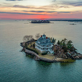 Wheeler Island Sunset by Veterans Aerial Media LLC