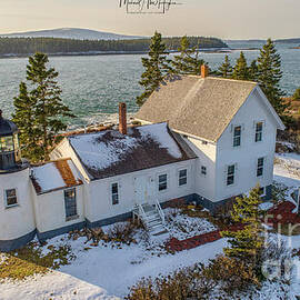 Winter Harbor Light by Veterans Aerial Media LLC