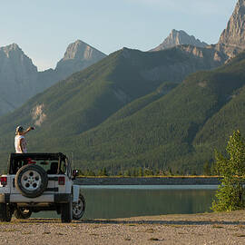 Woman Takes Picture From Jeep Sunroof by Ascent Xmedia