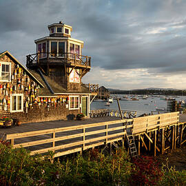 Wooden House At Harbor by Tim Mannakee