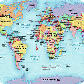 World Map, Continent And Country Labels by Globe Turner Llc