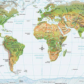 World Map, Physical by Globe Turner Llc
