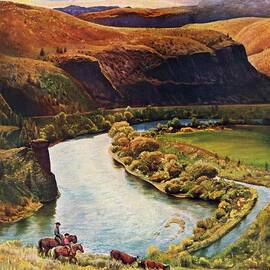 Yakima River Cattle Roundup by John Clymer