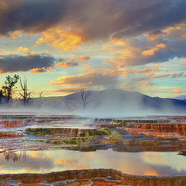 Yellowstone National Park-mammoth Hot by Kevin Mcneal