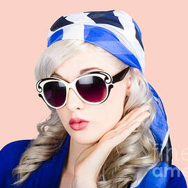 Young beautiful retro girl in glasses by Jorgo Photography