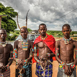 Young men from three ethiopian tribes by Miroslav Liska