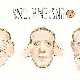 Zuckerberg Monkeys Around by Barry Blitt