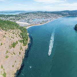 Aerial view of Anacortes on Fidalgo Island in Washington State by Steven Heap