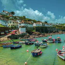 Boats in the harbour of traditional Coverack village in rural Co by Seeables Visual Arts