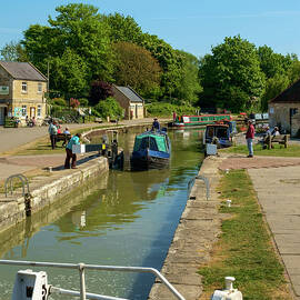 Bradford Wharf and Bradford Lock on The Kennet and Avon Canal in B by Seeables Visual Arts