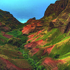 Colored Canyon - Na Pali Coast, Kauai by Abbie Matthews