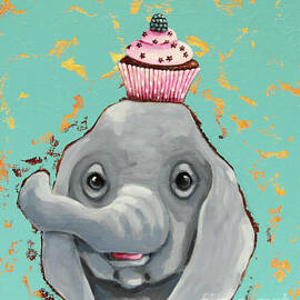 Elephant with Blackberry by Lucia Stewart