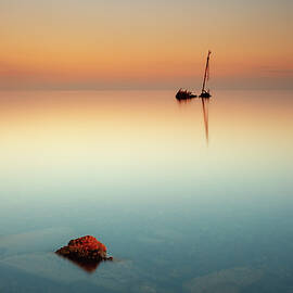 Flat calm shipwreck  by Grant Glendinning