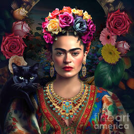 Frida Kahlo Self Portrait 10 by Mark Ashkenazi