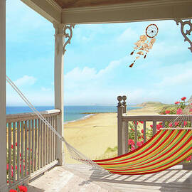 Front porch looking out towards the ocean by Sandra Cunningham