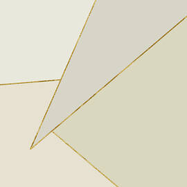 Geometry in Shades of White with Gold Lines by Alison Frank