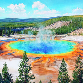 Grand Prismatic Spring Yellowstone National Park Wyoming USA