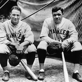 Lou Gehrig and Babe Ruth by National Baseball Hall Of Fame Library