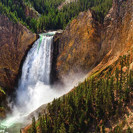 Lower Yellowstone Falls Close Up, Wyoming by Abbie Matthews