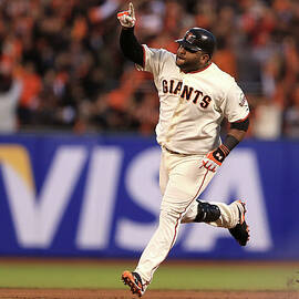 Pablo Sandoval and Justin Verlander by Doug Pensinger