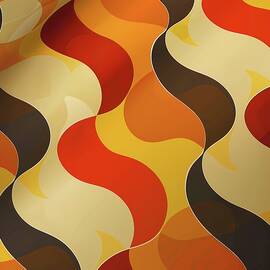 Retro_70s_patterns_warm_colors_funky_shapes_nostalgic_No 3 by Andre Petrov