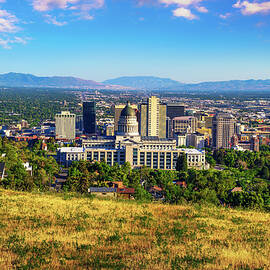 Salt Lake City skyline with Utah State Capitol by Miroslav Liska