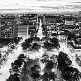 San Jose Skyline at Night Black and White Panorama Photo by Paul Velgos