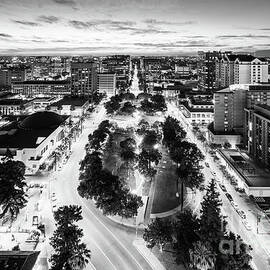 San Jose Skyline at Night Black and White Photo by Paul Velgos