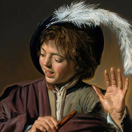 Singing Boy with Flute by Frans Hals  by The Luxury Art Collection