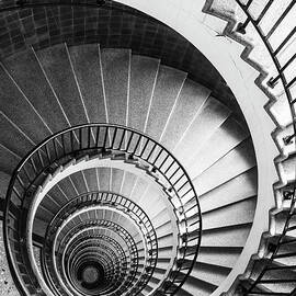 Spiral staircase in The Neboticnik, Ljubljana, Slovenia by Neale And Judith Clark