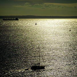 St Mawes sail boat silhouette by Seeables Visual Arts