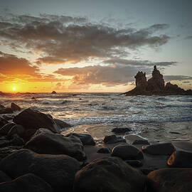 Sunset Over Volcanic Spires by Joanne Eastope