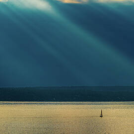 Sunset Puget Sound Seattle Washington by Tommy Farnsworth