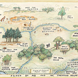 100 Acre Wood Map by E.H. Shepard by Julia The Pooh