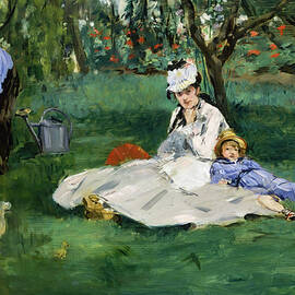The Monet Family in Their Garden at Argenteuil #14 by Edouard Manet