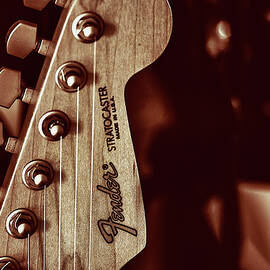 1989 Fender Stratocaster Plus PL Head stock in Sepia by Joanne Eastope