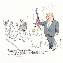 A Peek At Melania's Teleprompter by Barry Blitt