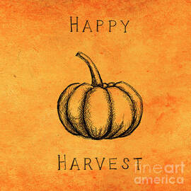 Autumn and thanksgiving orange textured background with hand pai by Jelena Jovanovic