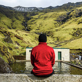 Geothermal swimming pool Seljavallalaug in south Iceland by Miroslav Liska