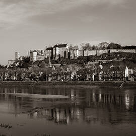 Picturesque riverside Chinon town in spring, France by Seeables Visual Arts