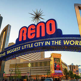 Reno the biggest little city in the world arch sign in downtown Reno, Nevada by Miroslav Liska
